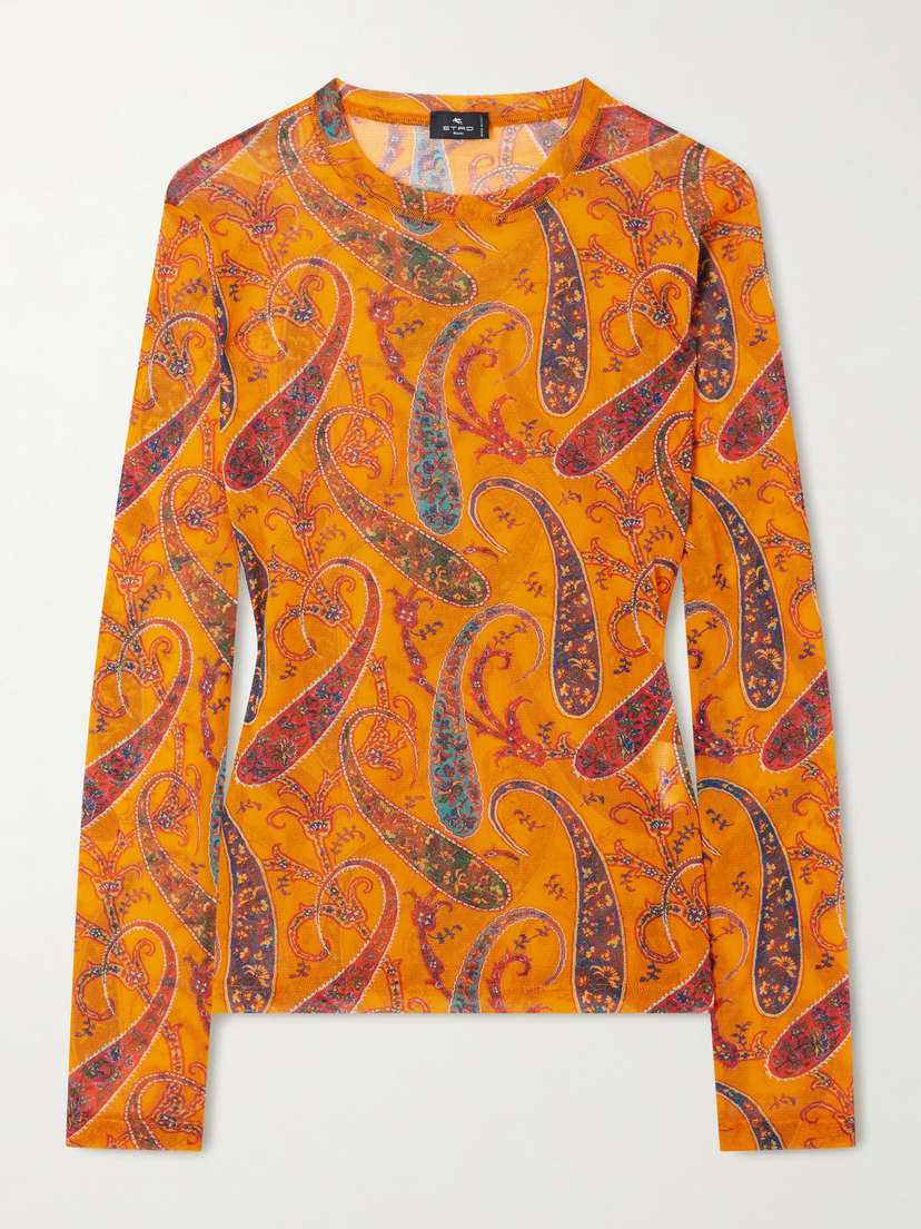 Etro Paisley-print Mesh Top