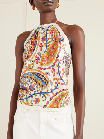 Etro Paisley-print silk-twill top