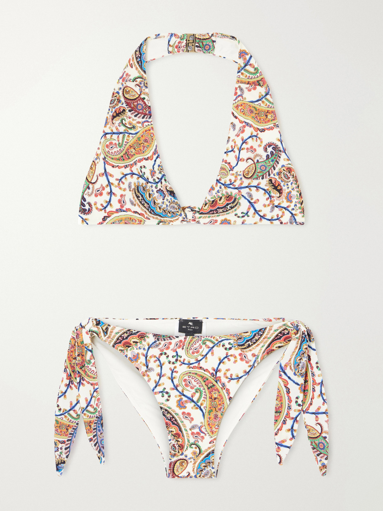 Etro Paisley-print Halterneck Bikini In Multi