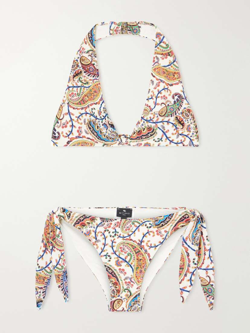 Etro Paisley-print Halterneck Bikini