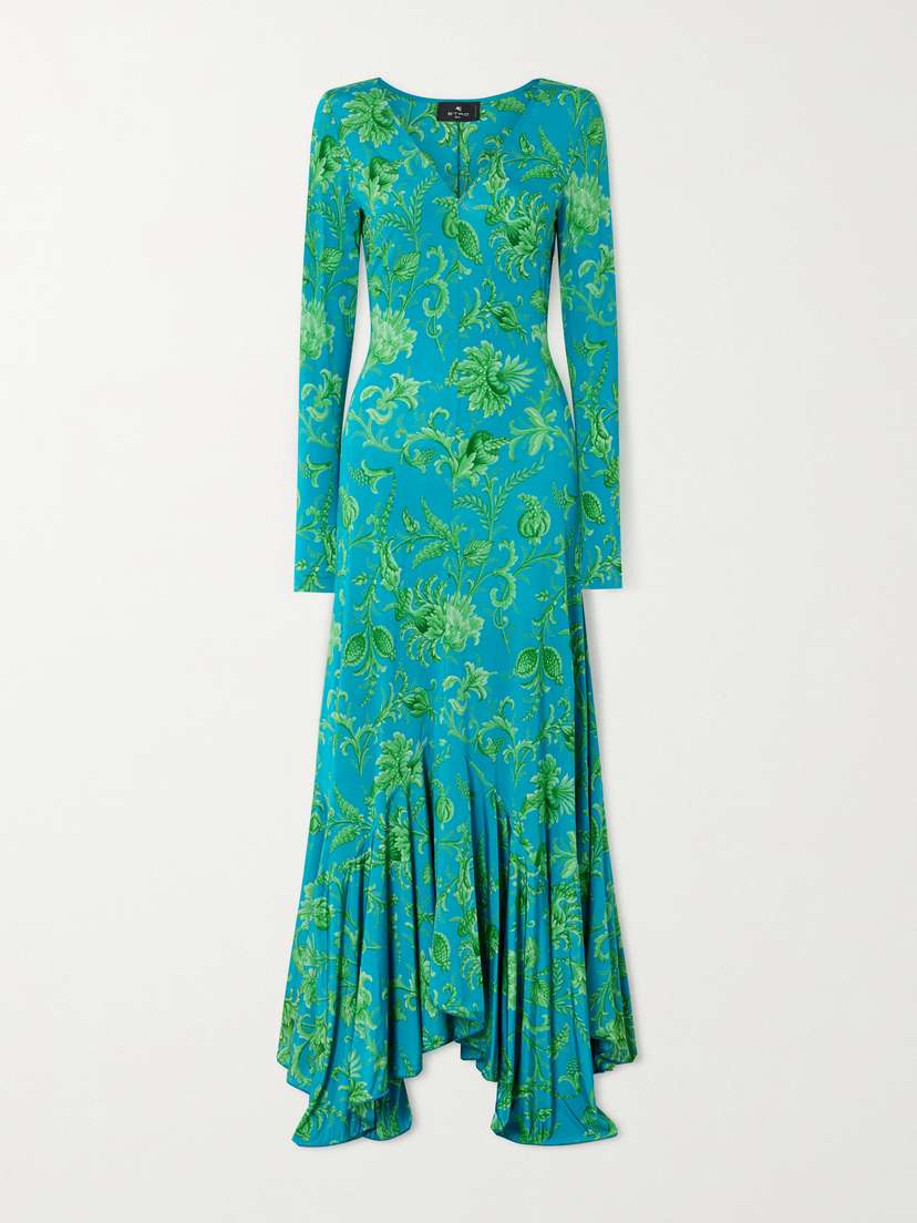 Etro Asymmetric Printed Maxi Dress