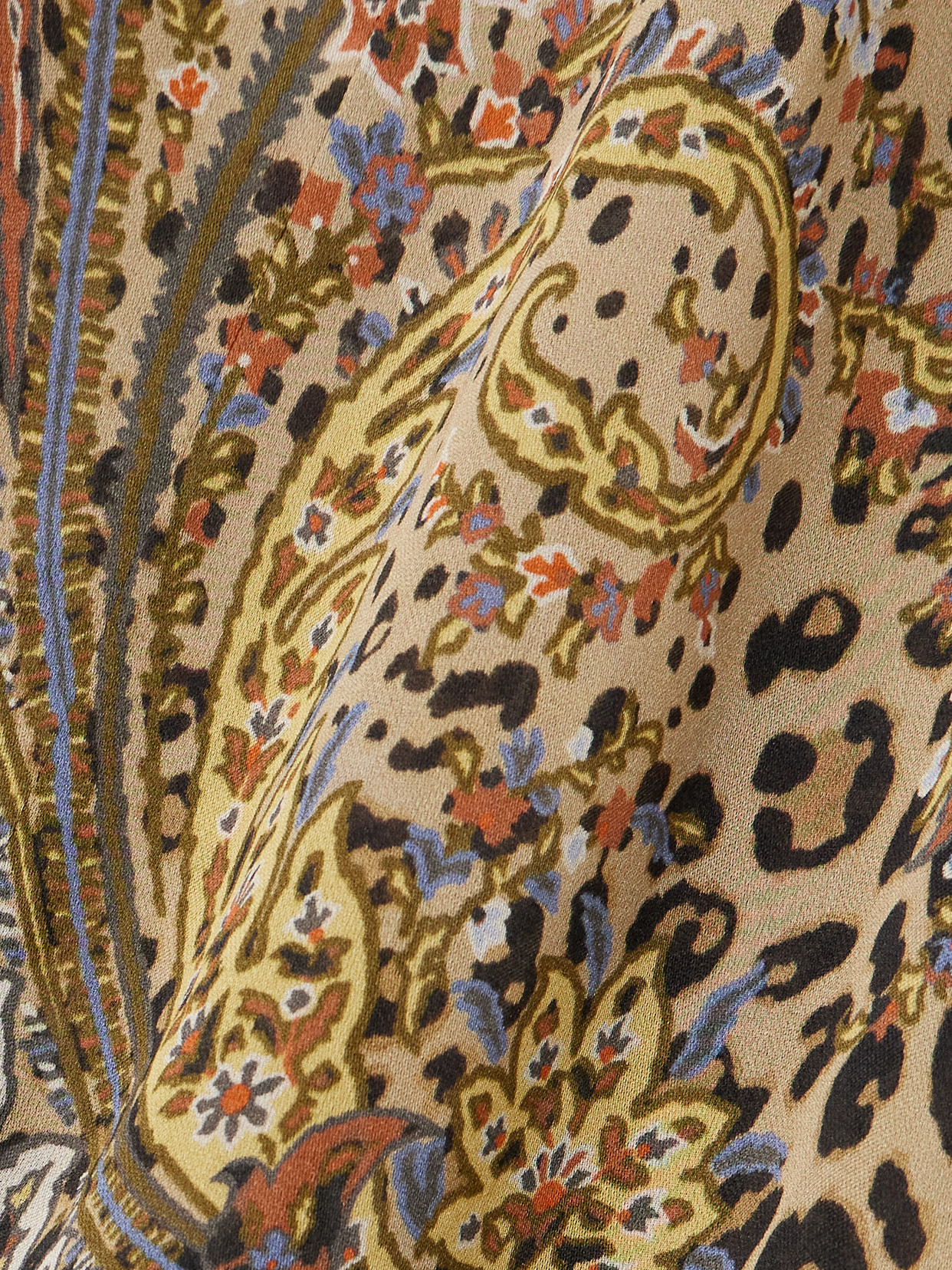 Pussy-Bow Gathered Printed Silk-Chiffon Blouse