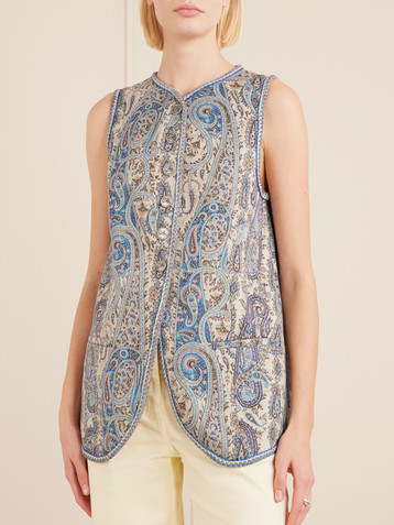 Etro Paisley-jacquard cotton-blend gilet