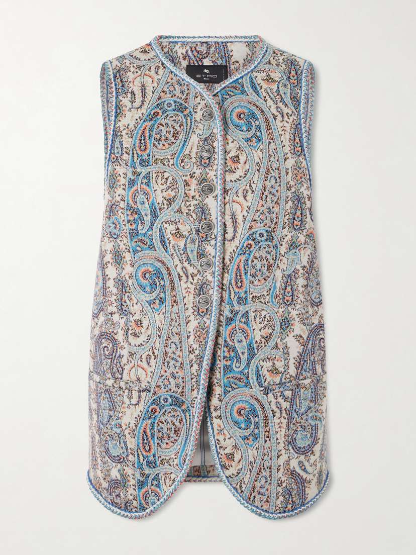 Etro Paisley-jacquard Cotton-blend Gilet