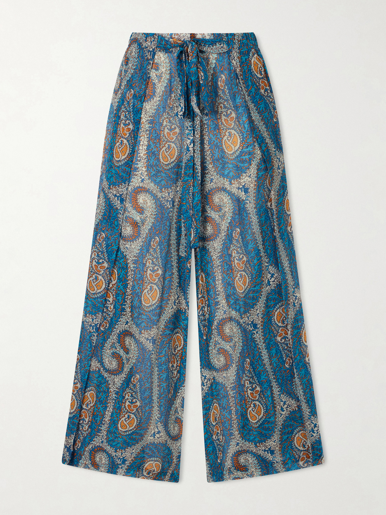 Etro Wide-leg Woven Pants In Blue
