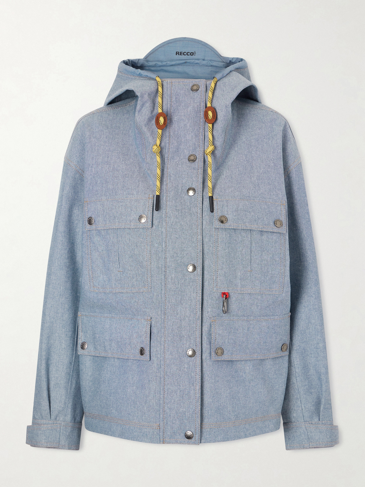 Moncler Beziers Padded Denim Jacket In Blue
