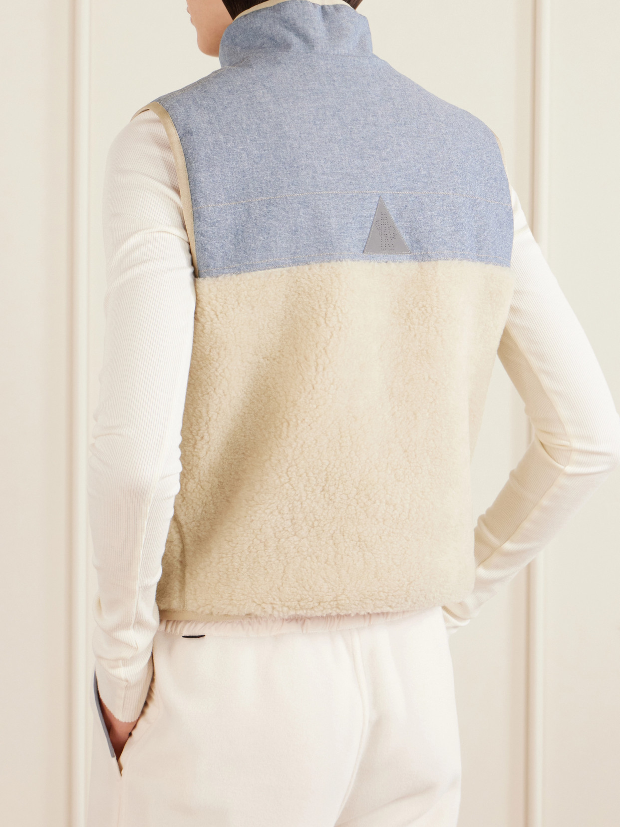 Grenoble - Embroidered Cotton-Blend And Shell-Trimmed Plush Vest