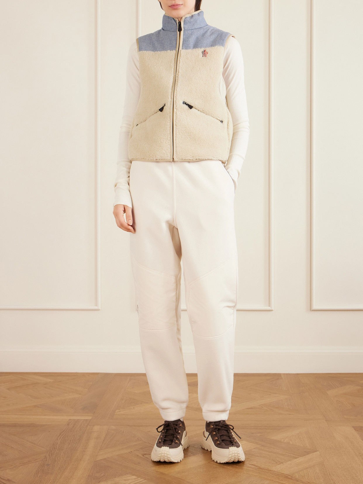 Grenoble - Embroidered Cotton-Blend And Shell-Trimmed Plush Vest