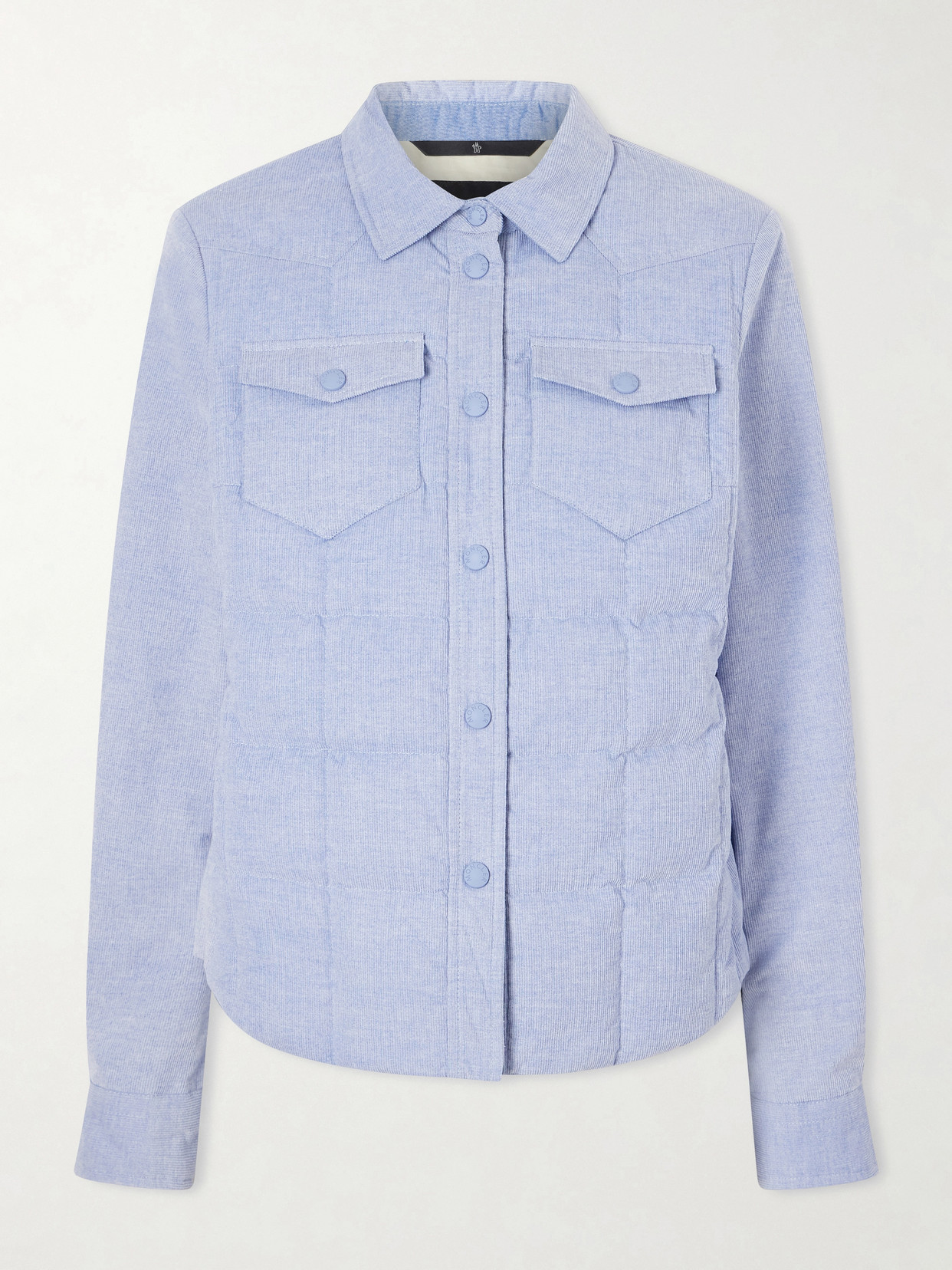 Moncler Nangy Cotton-corduroy Down Jacket In Blue