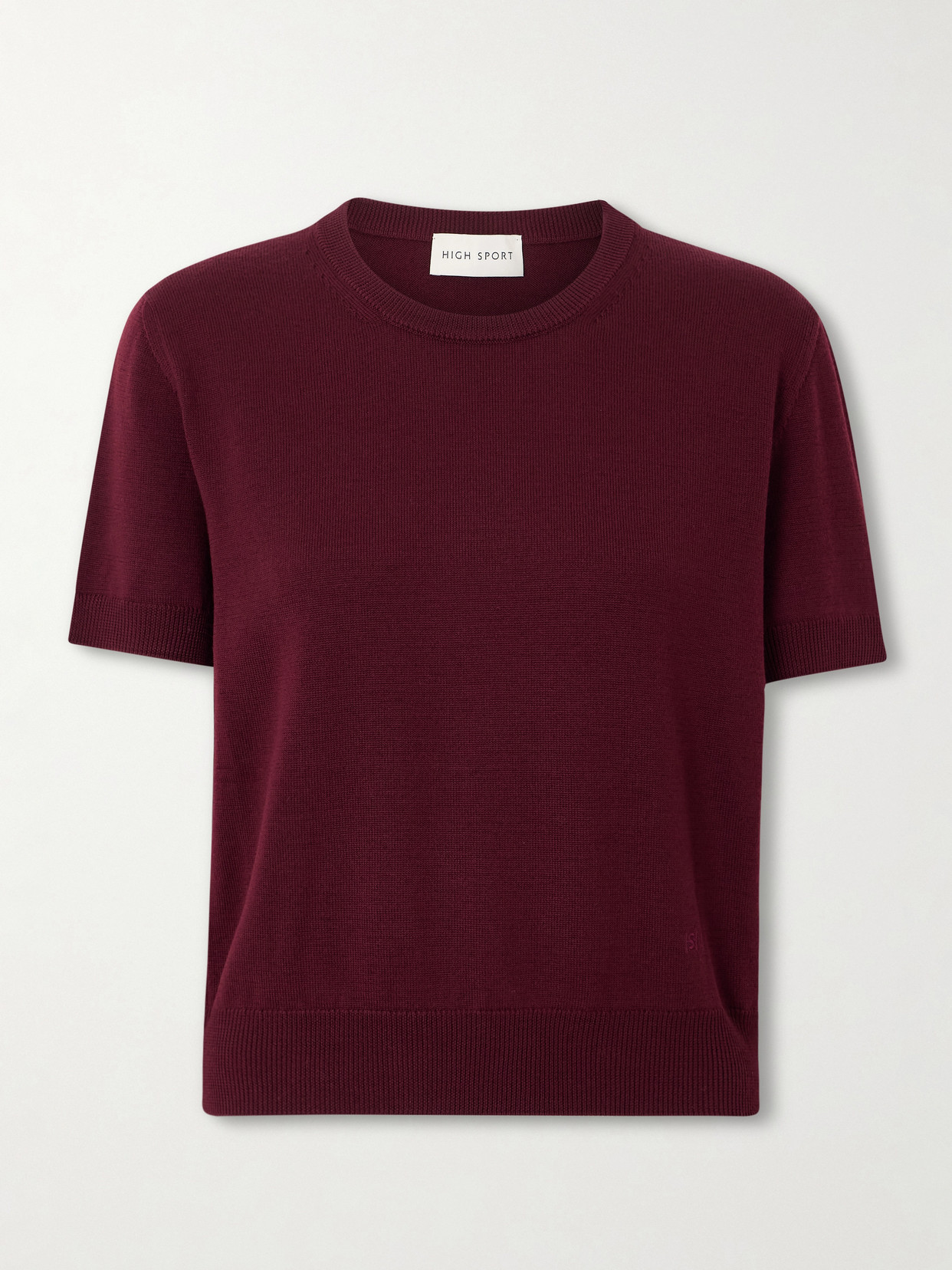 High Sport Janis Wool Top In Burgundy