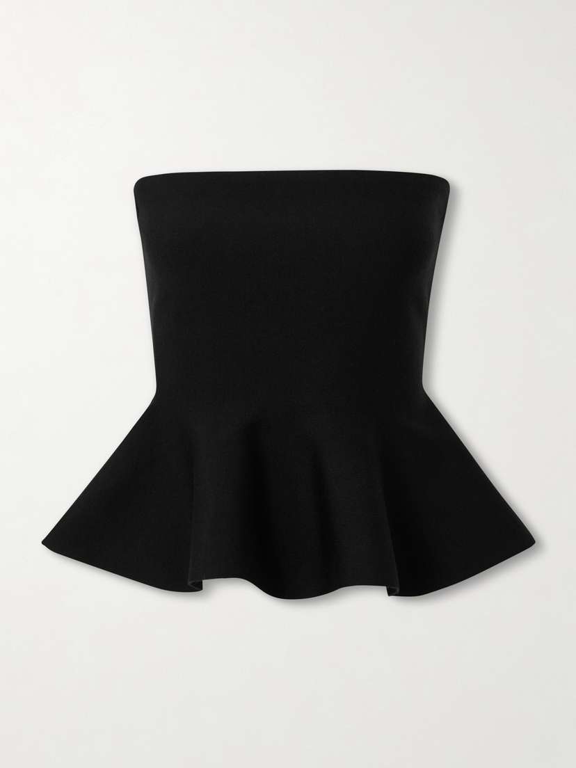 HIGH SPORT Eric Strapless Wool-blend Peplum Top