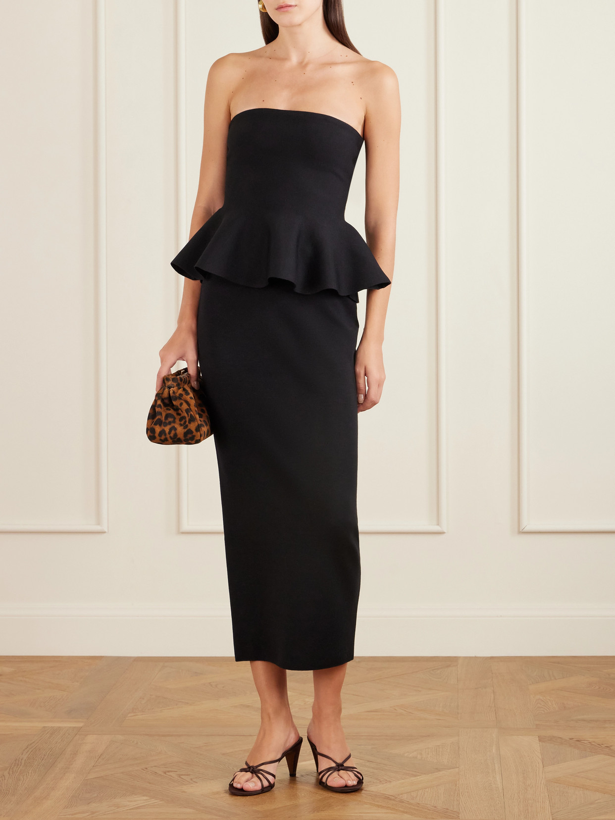 Eric Strapless Wool-Blend Peplum Top