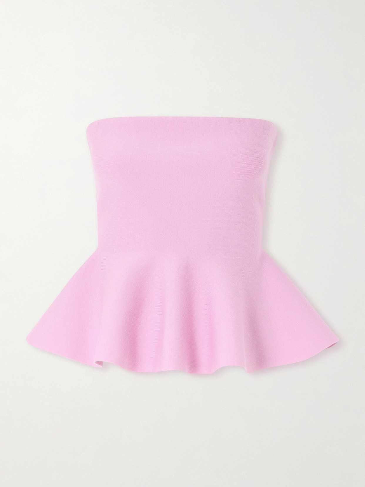 High Sport Eric Strapless Wool-blend Peplum Top In Pink