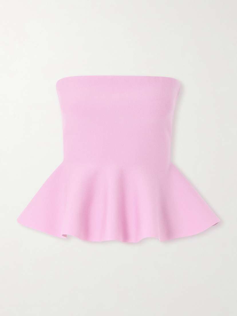 HIGH SPORT Eric Strapless Wool-blend Peplum Top