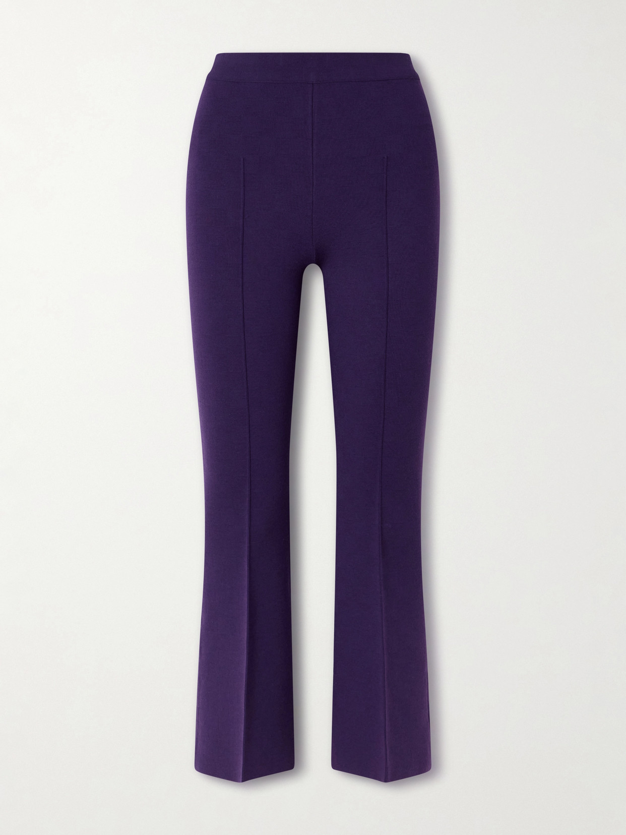 High Sport Kick Cropped Wool-blend Flared Pants In Pink