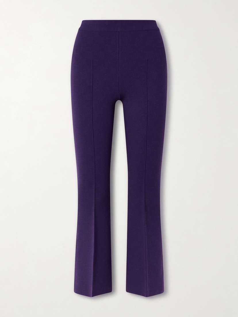 HIGH SPORT Kick Cropped Wool-blend Flared Pants