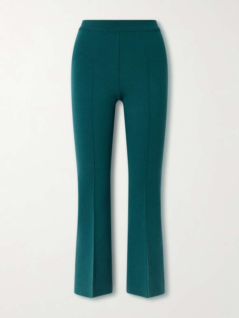 HIGH SPORT Kick Cropped Wool-blend Flared Pants