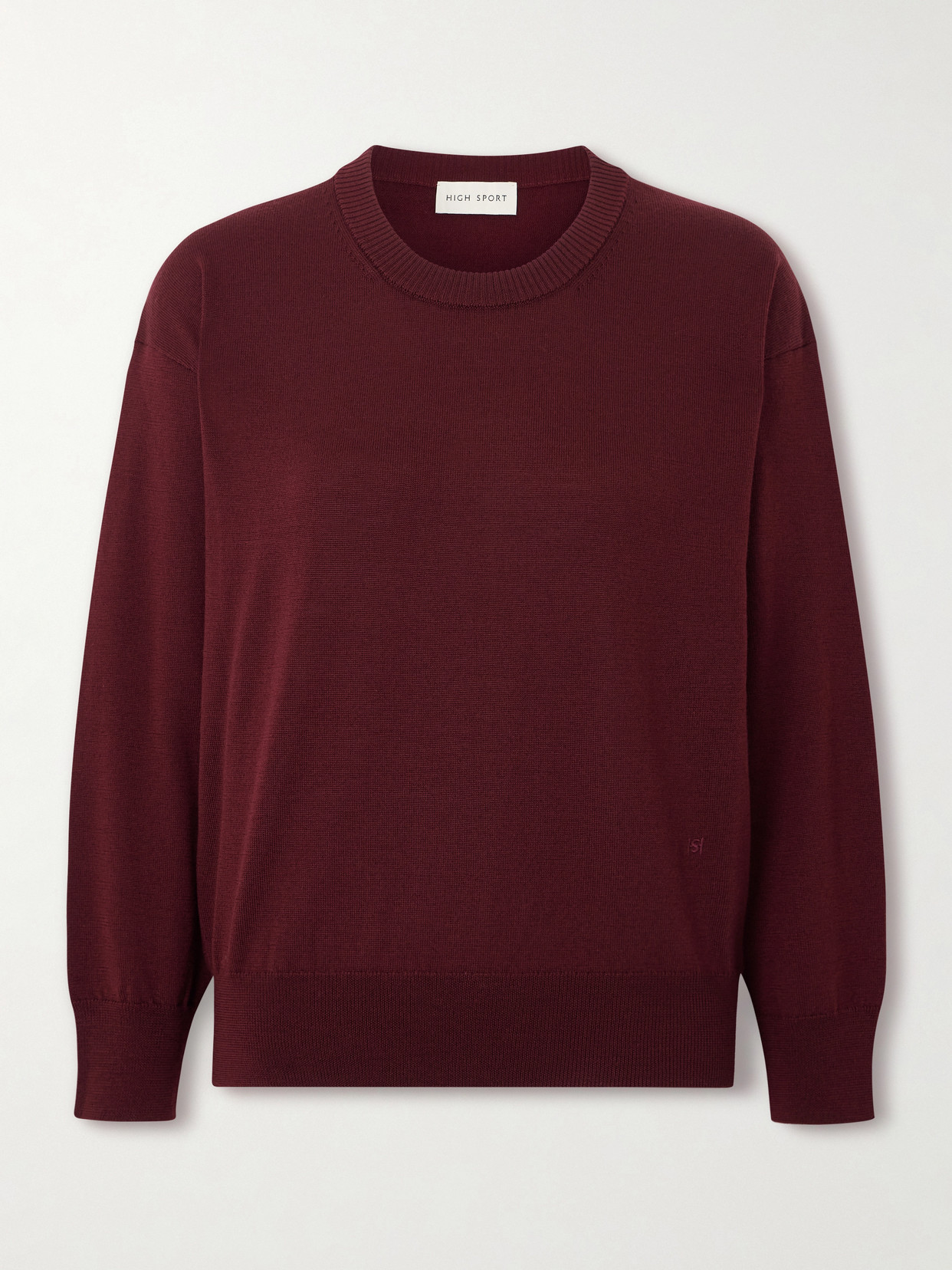 High Sport Jenna Wool Sweater In Burgundy