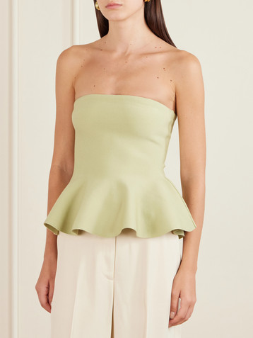 High Sport Eric strapless wool-blend peplum top
