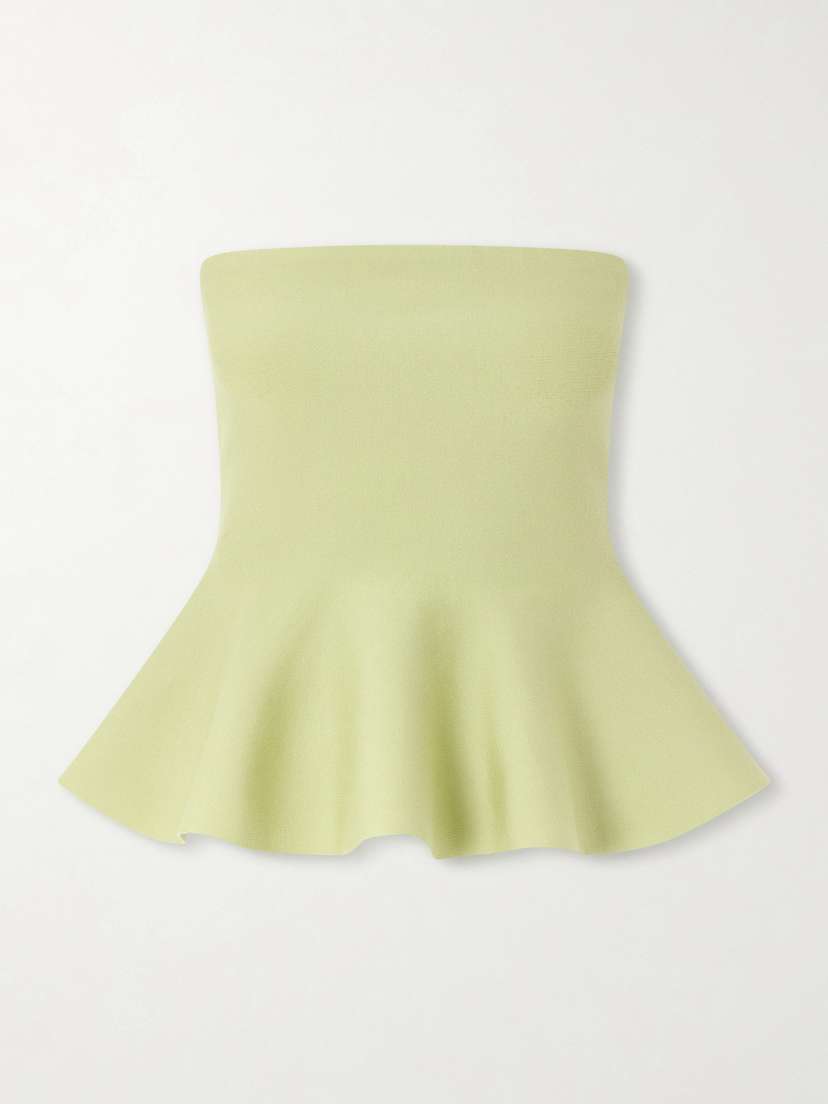HIGH SPORT Eric Strapless Wool-blend Peplum Top