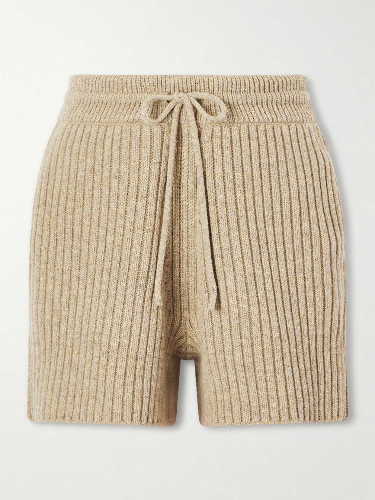 Burberry Ribbed Wool And Cashmere-blend Shorts In Brown