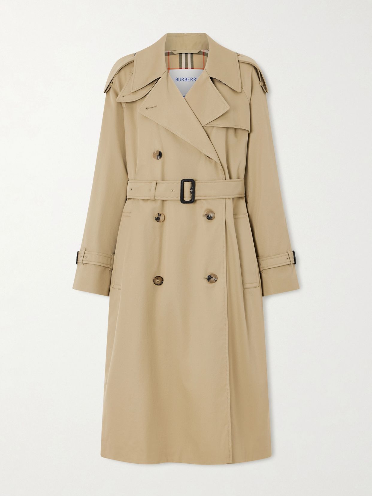 Castleford double-breasted belted cotton-gabardine trench coat