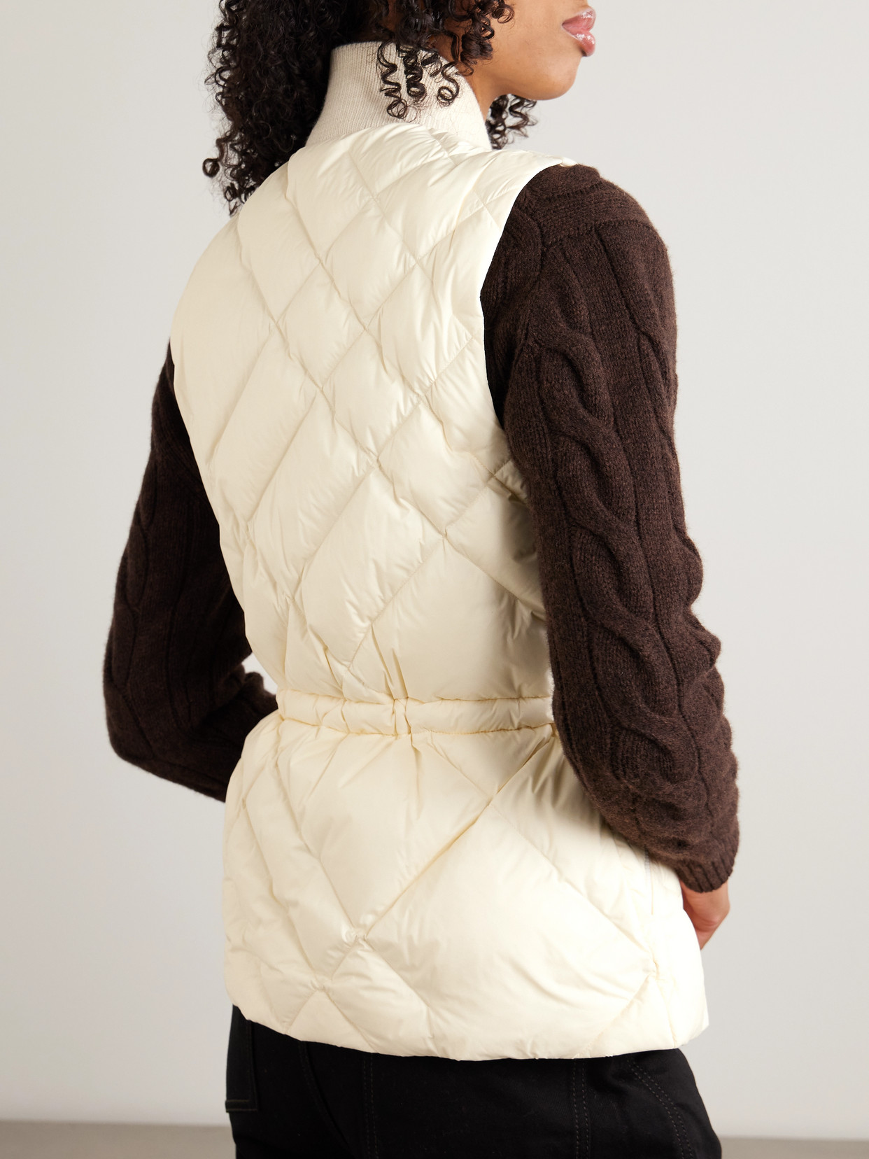 Burberry Appliquéd Leather-trimmed Padded Quilted Shell Down Vest In White