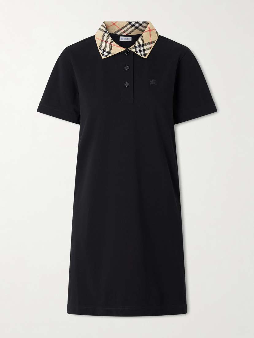 Burberry Checked Cotton-piqué Mini Dress