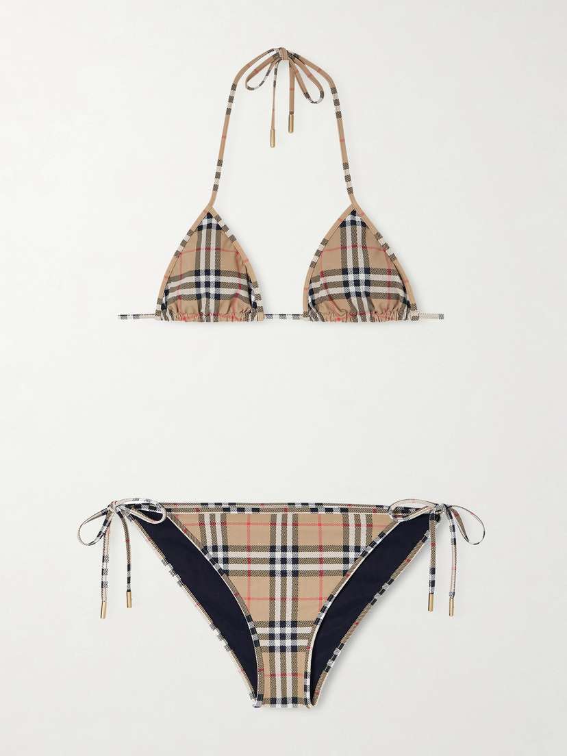 Burberry Checked Triangle Bikini
