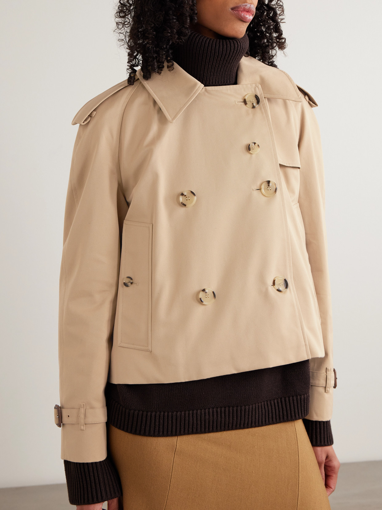 Double-Breasted Cotton-Gabardine Trench Coat