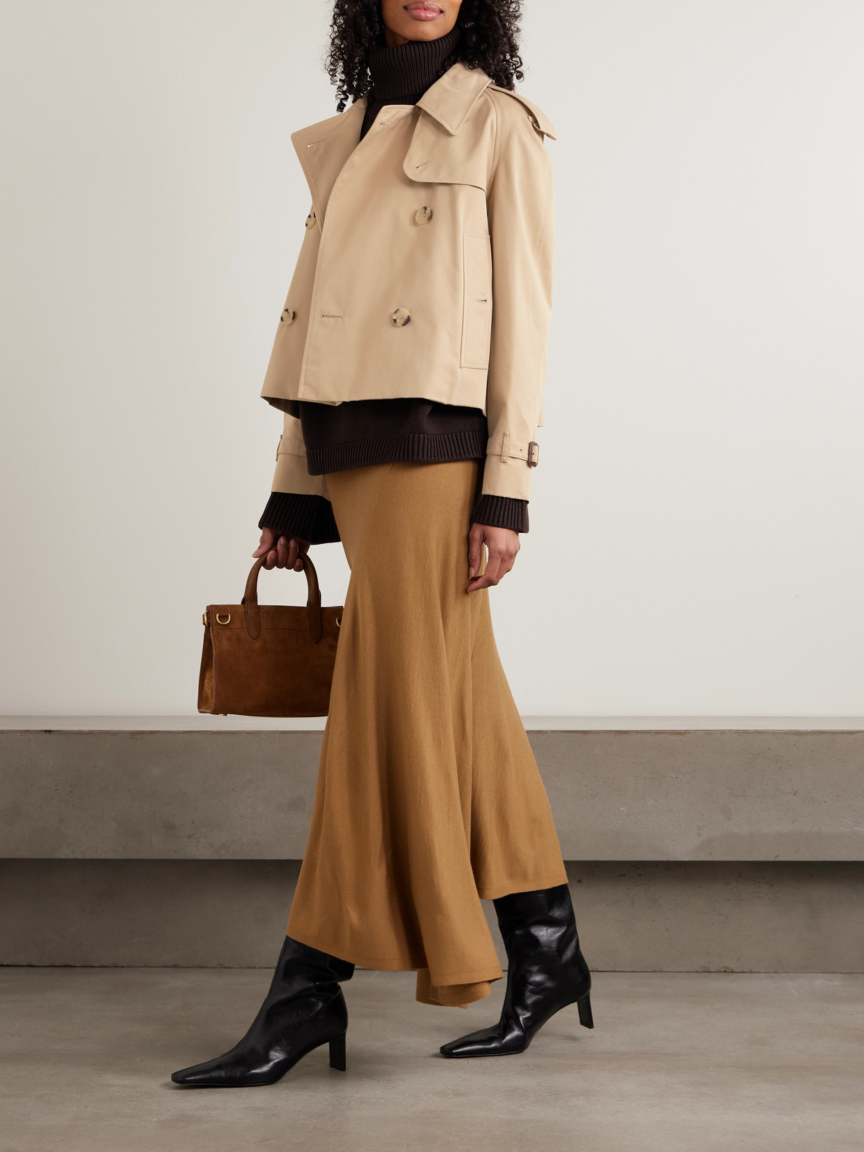 Double-Breasted Cotton-Gabardine Trench Coat