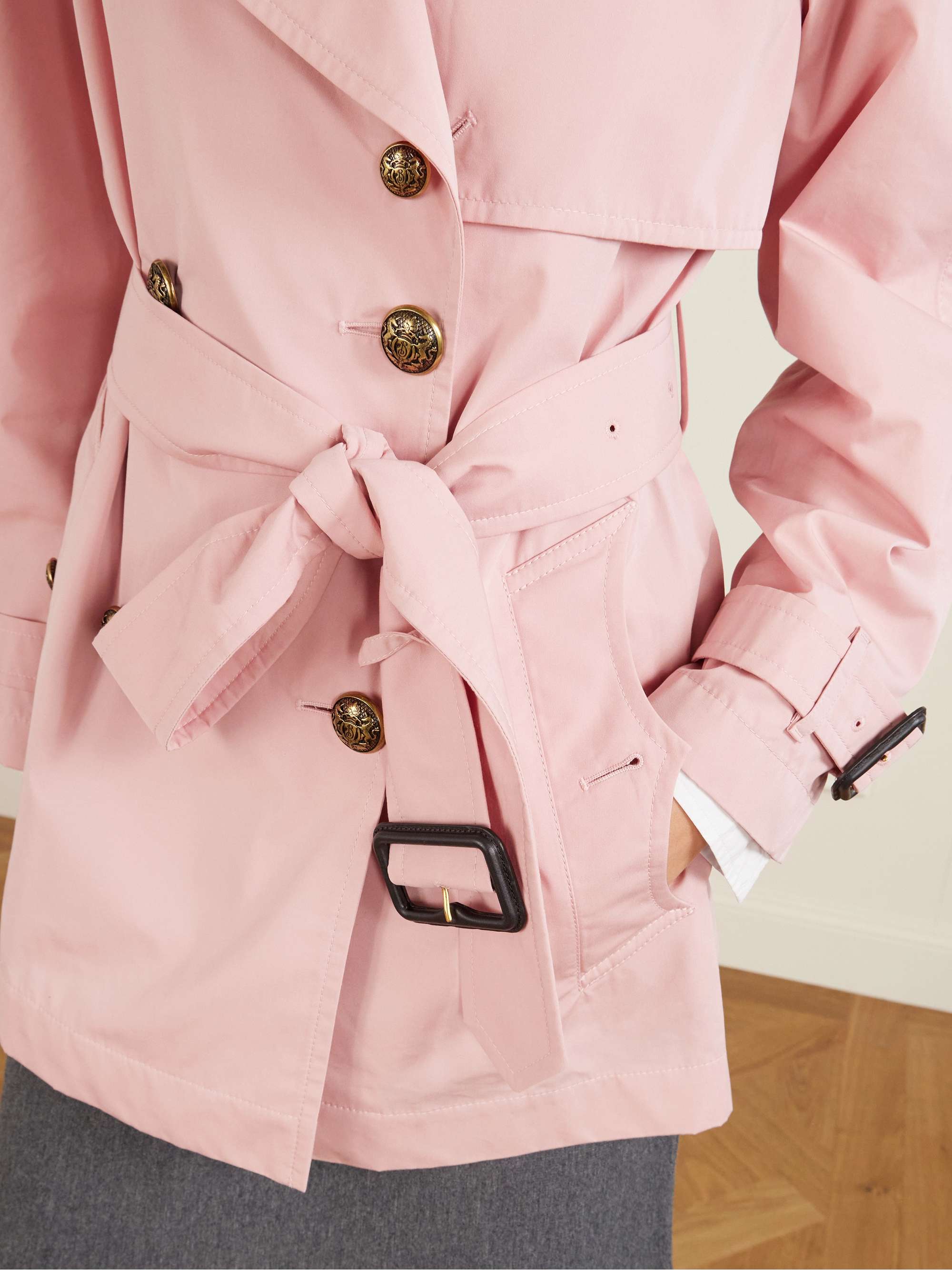 BURBERRY Fitzrovia double-breasted belted cotton-poplin trench
