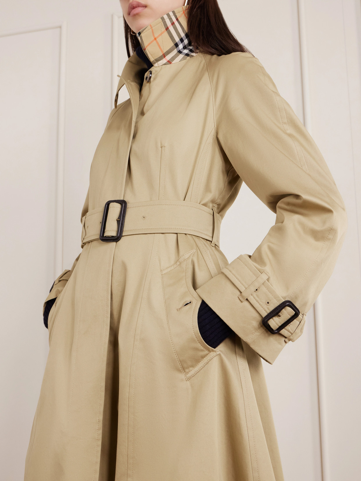Burberry Ellingham Belted Cotton-gabardine Trench Coat In Brown