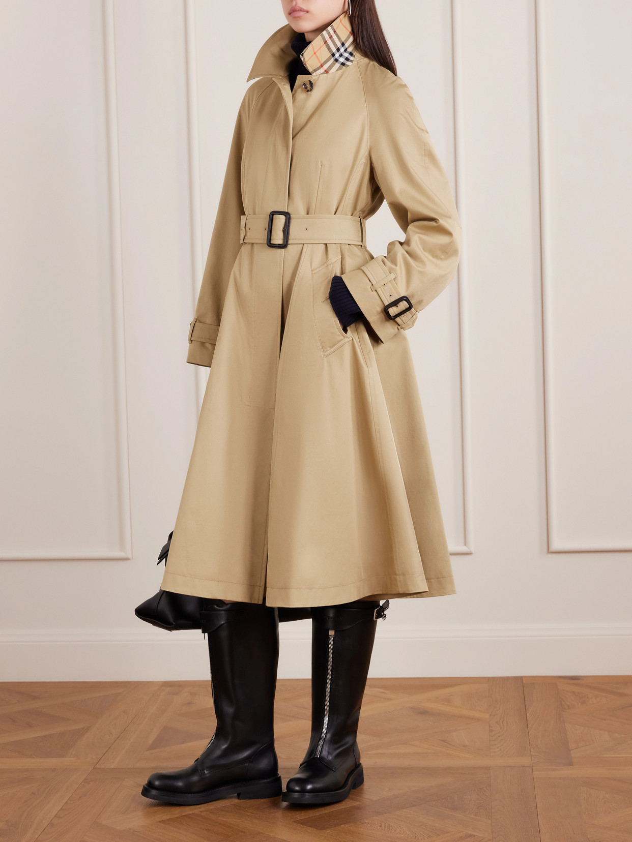 Burberry Ellingham Belted Cotton-gabardine Trench Coat In Brown