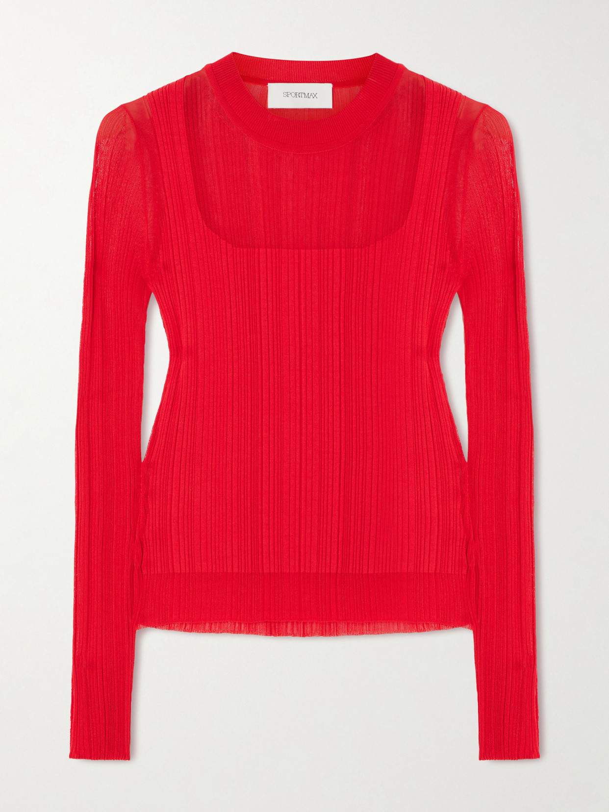 Sportmax Ribbed-knit Top In Red