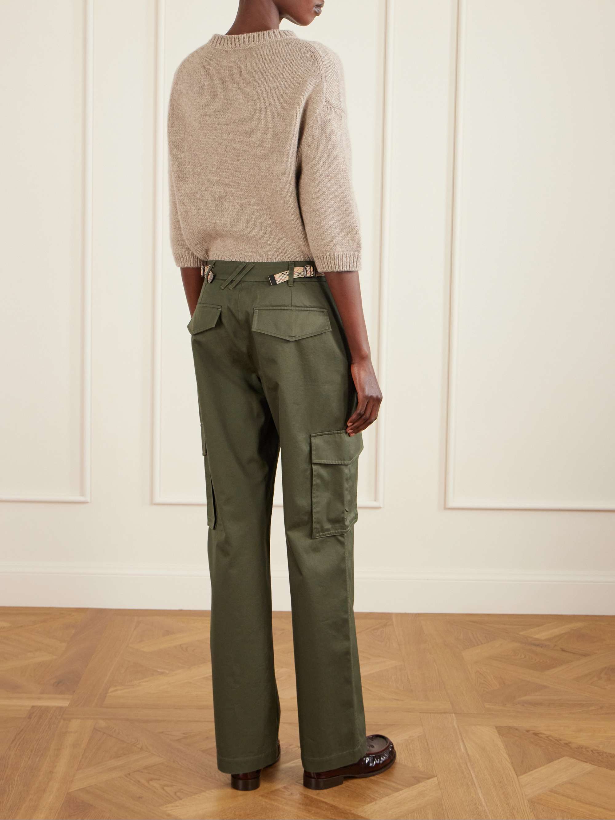 BURBERRY Freja cotton-twill straight-leg pants | NET-A-PORTER