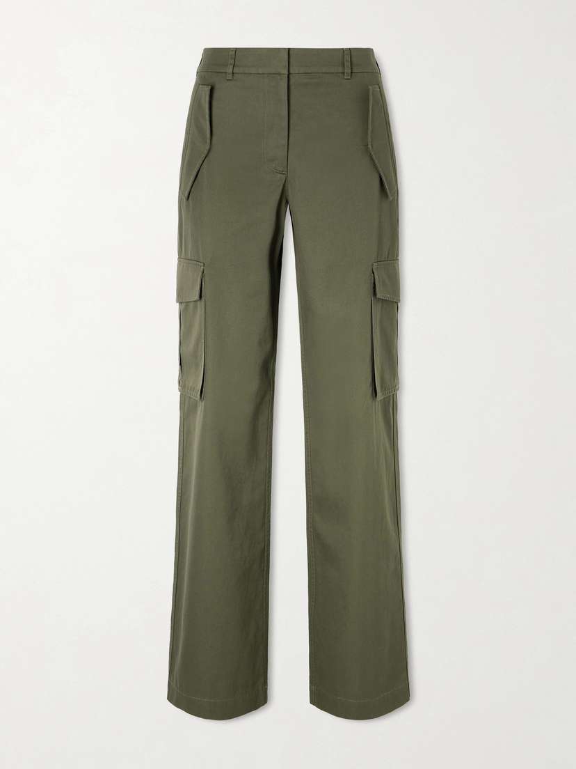 Burberry Freja Cotton-twill Straight-leg Pants