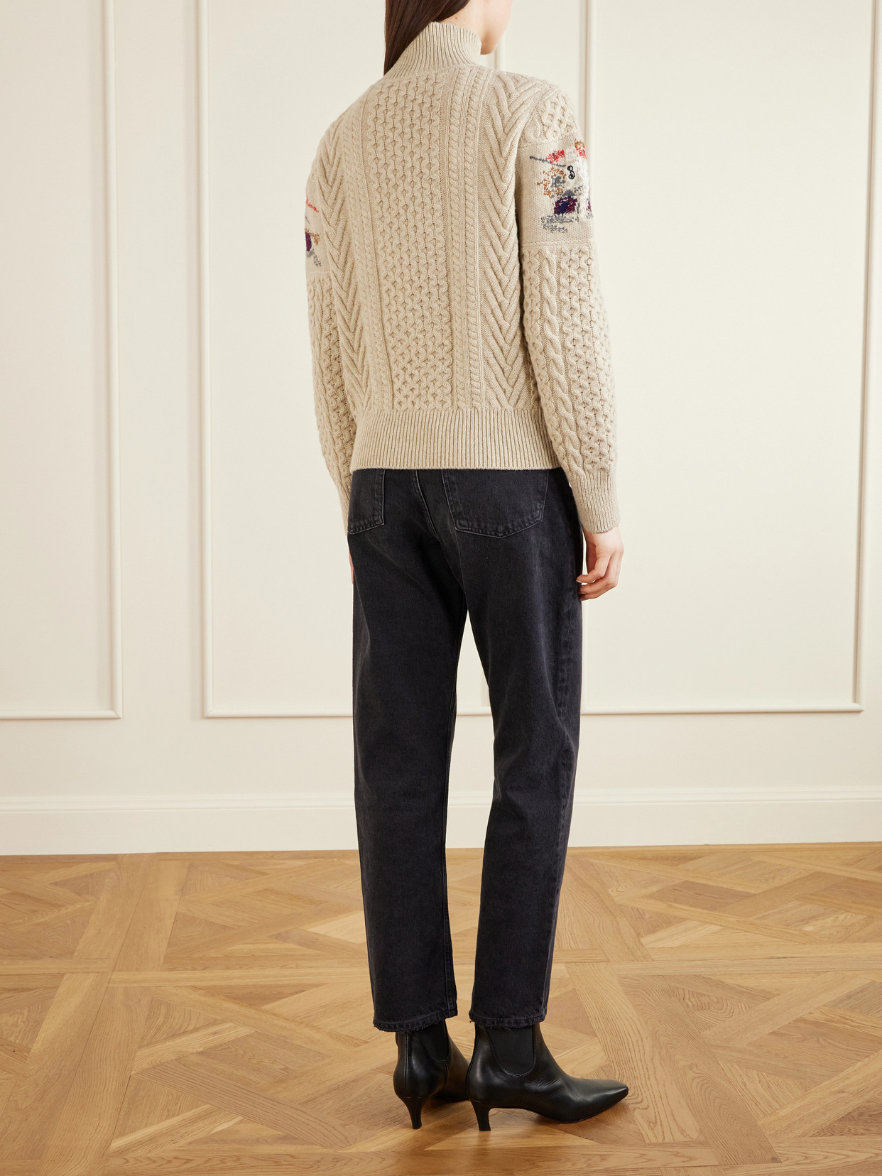 Cable-Knit Jacquard Wool And Cashmere-Blend Turtleneck Sweater