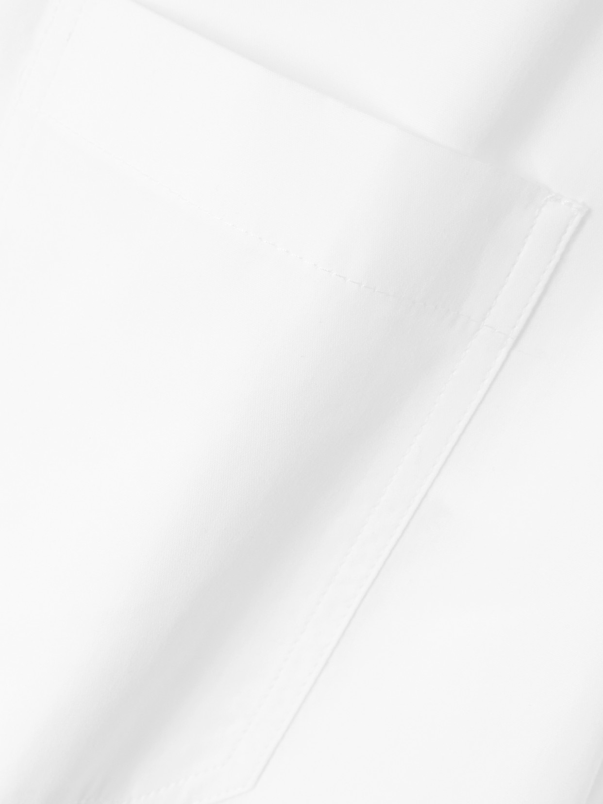 Cropped Pleated Cotton-Blend Shirt