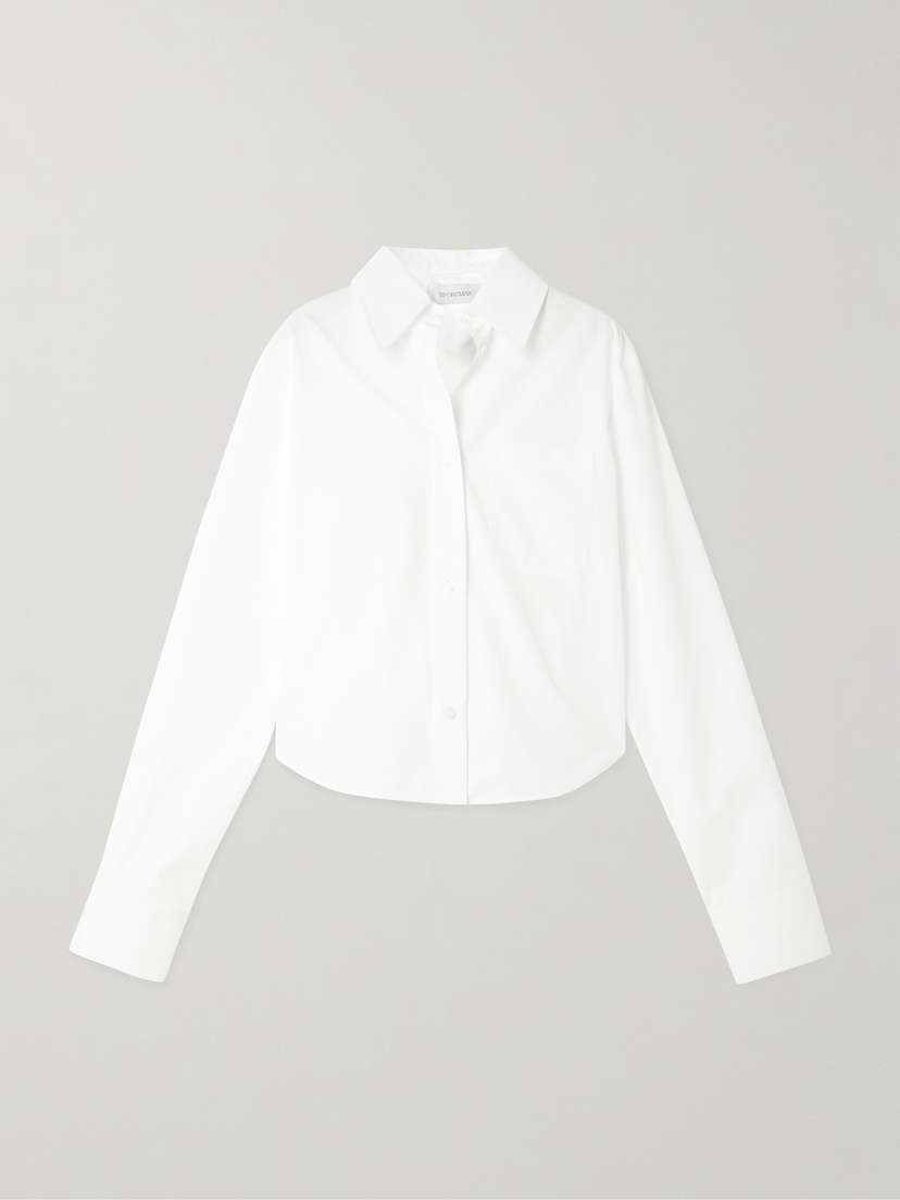 Sportmax Cropped Pleated Cotton-blend Shirt