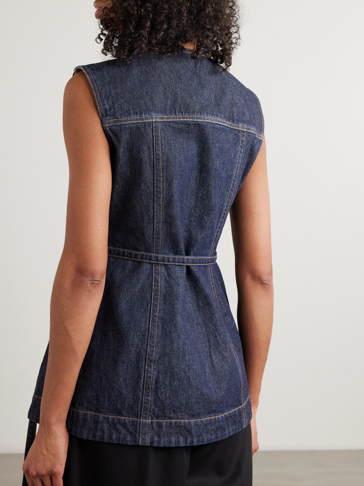 Sportmax Blue Solid Round Neck Top In Blue