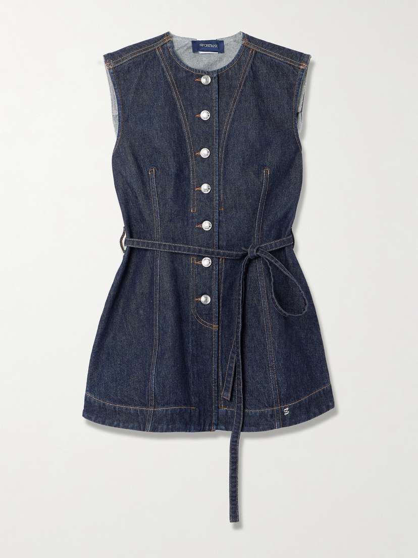 Sportmax Spddominio Belted Denim Vest