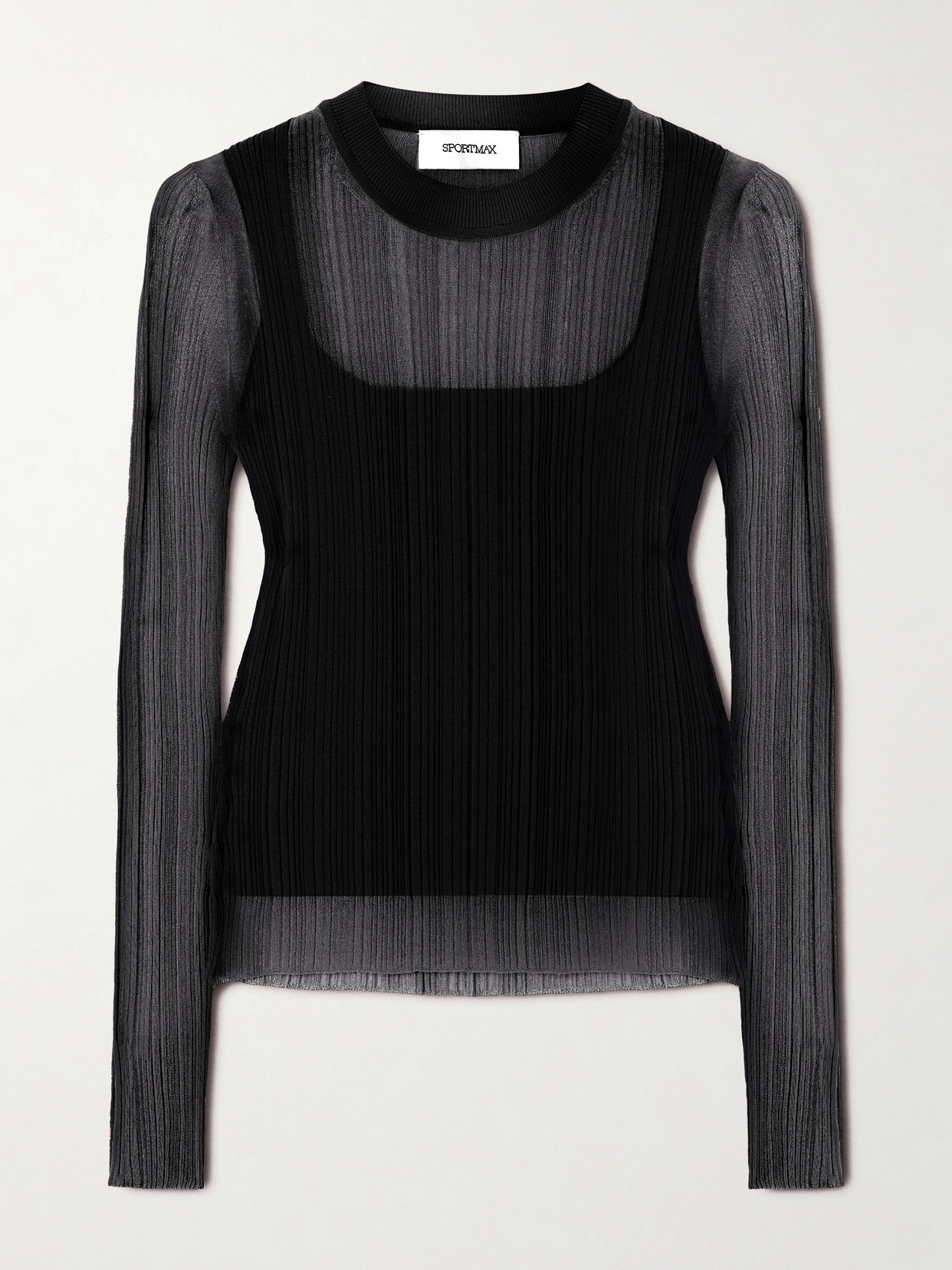 Sportmax Ribbed-knit Top In Black