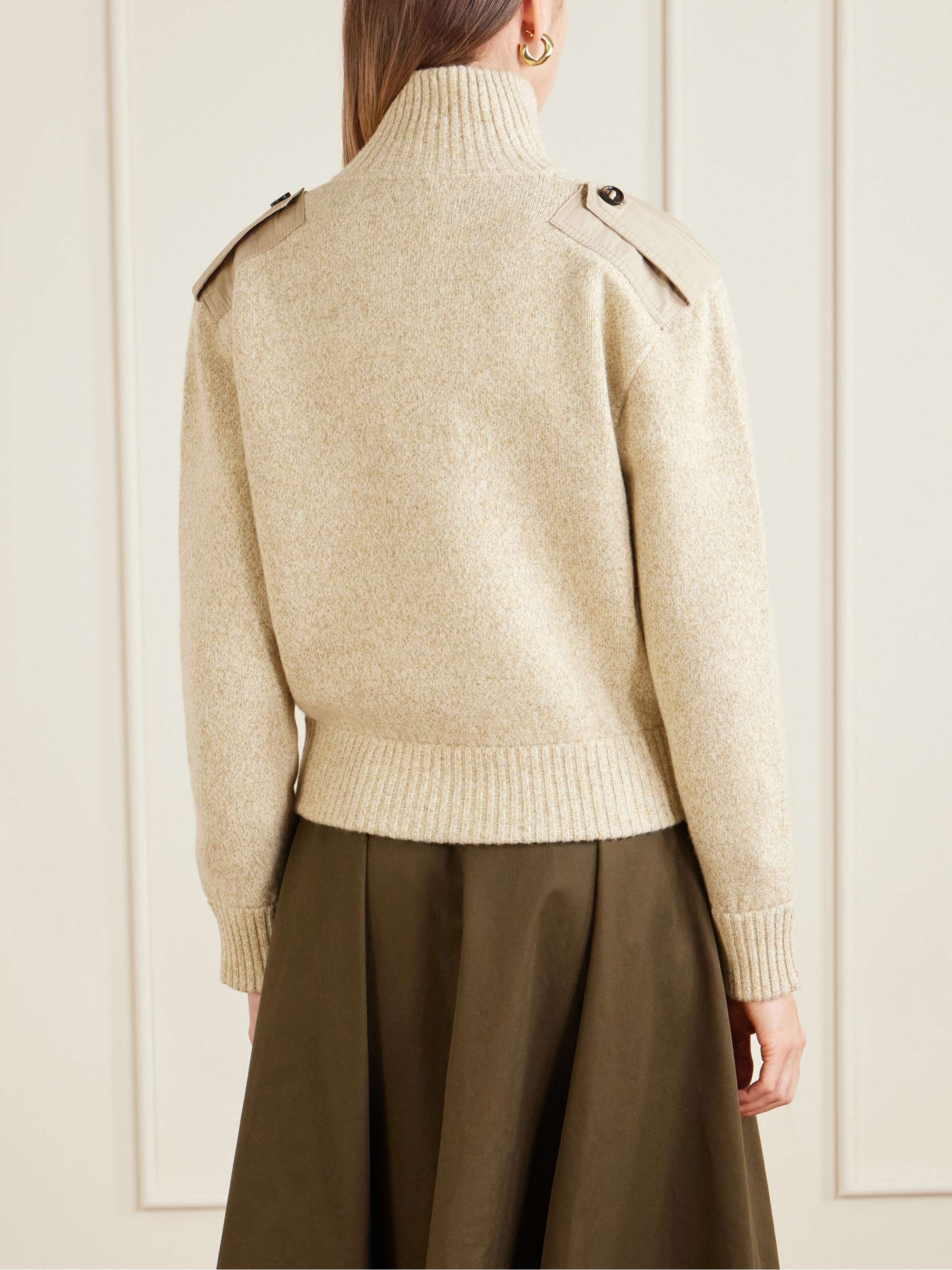 BURBERRY Wool-blend zip-up cardigan | NET-A-PORTER