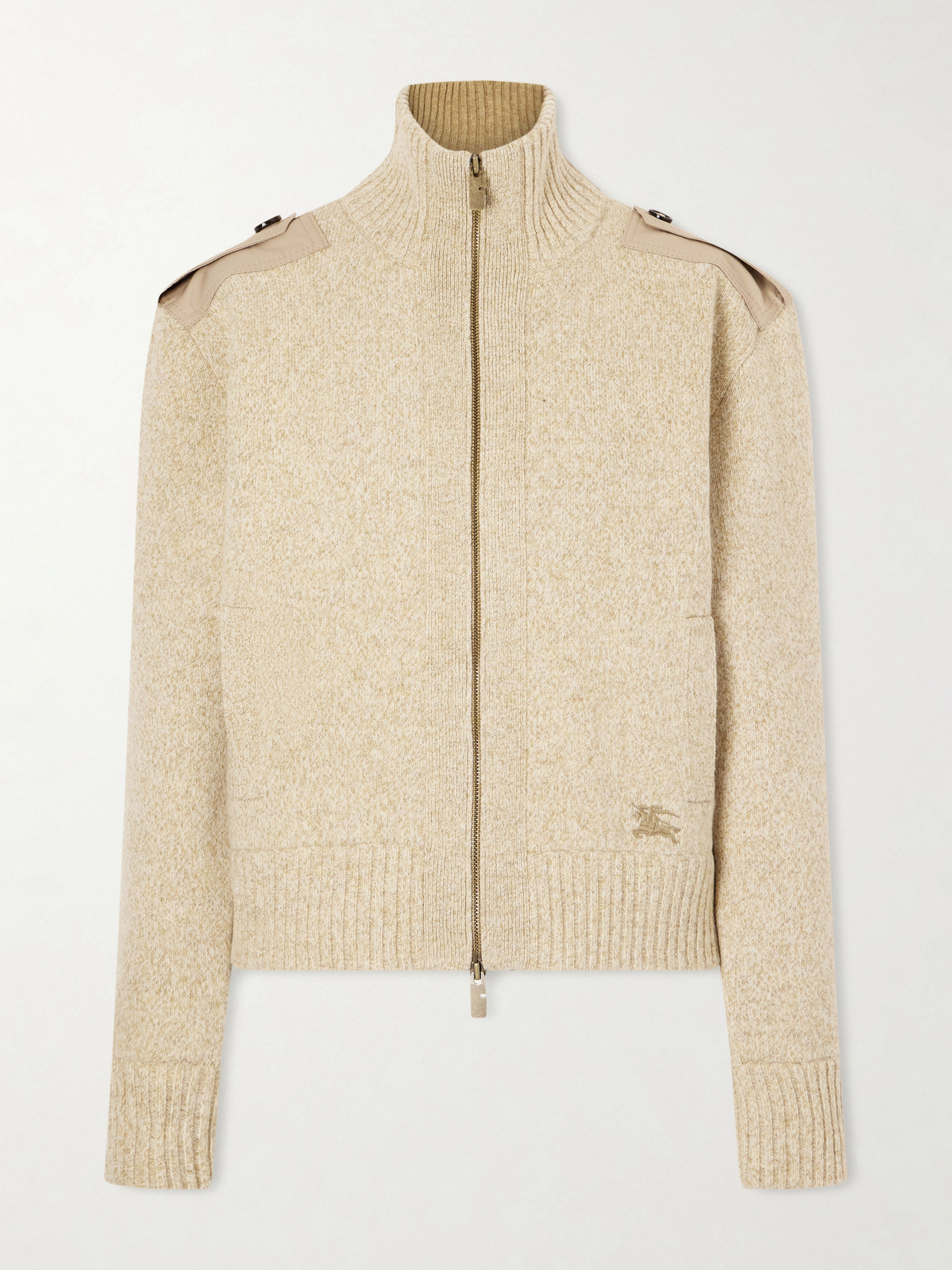 Burberry Wool-blend Zip-up Cardigan In Neutral