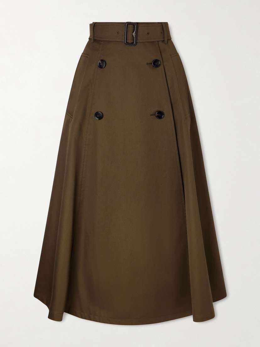 Burberry Belted Cotton Midi Skirt