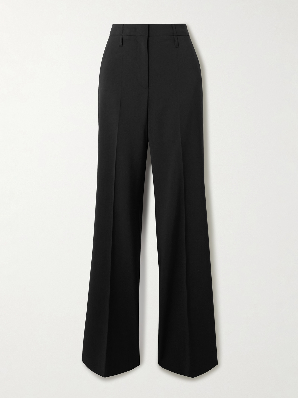 Sportmax Grain De Poudre Wool Wide-leg Pants In Black