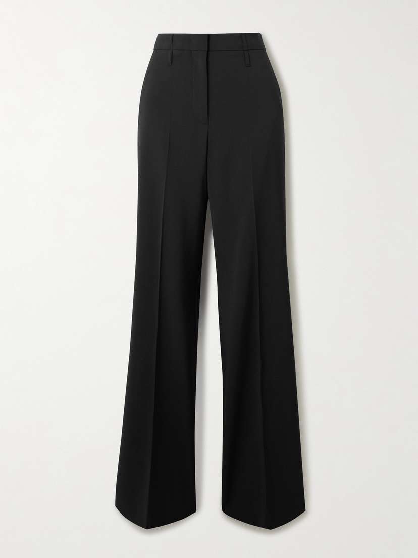 Sportmax Grain De Poudre Wool Wide-leg Pants