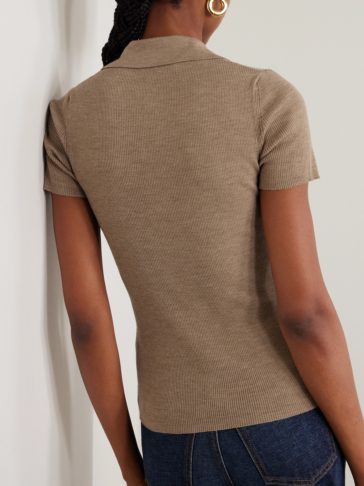 Ribbed Wool Polo
