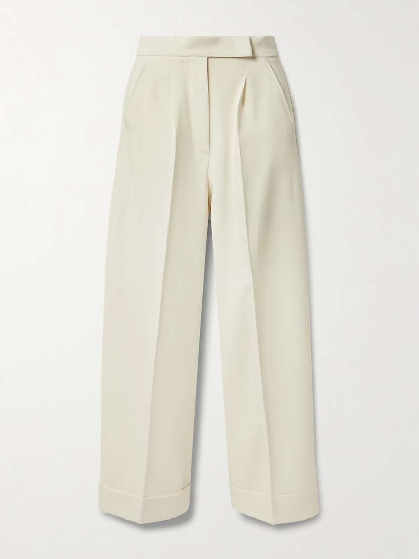 Max Mara Pleated Wool-blend Wide-leg Pants